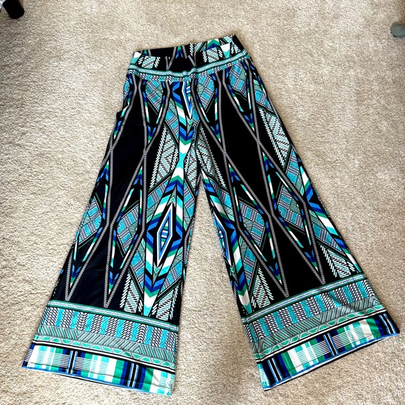 Sunny Leigh Pants - Sunny Leigh Multicolor Geometric Women's Wide-Leg Pants